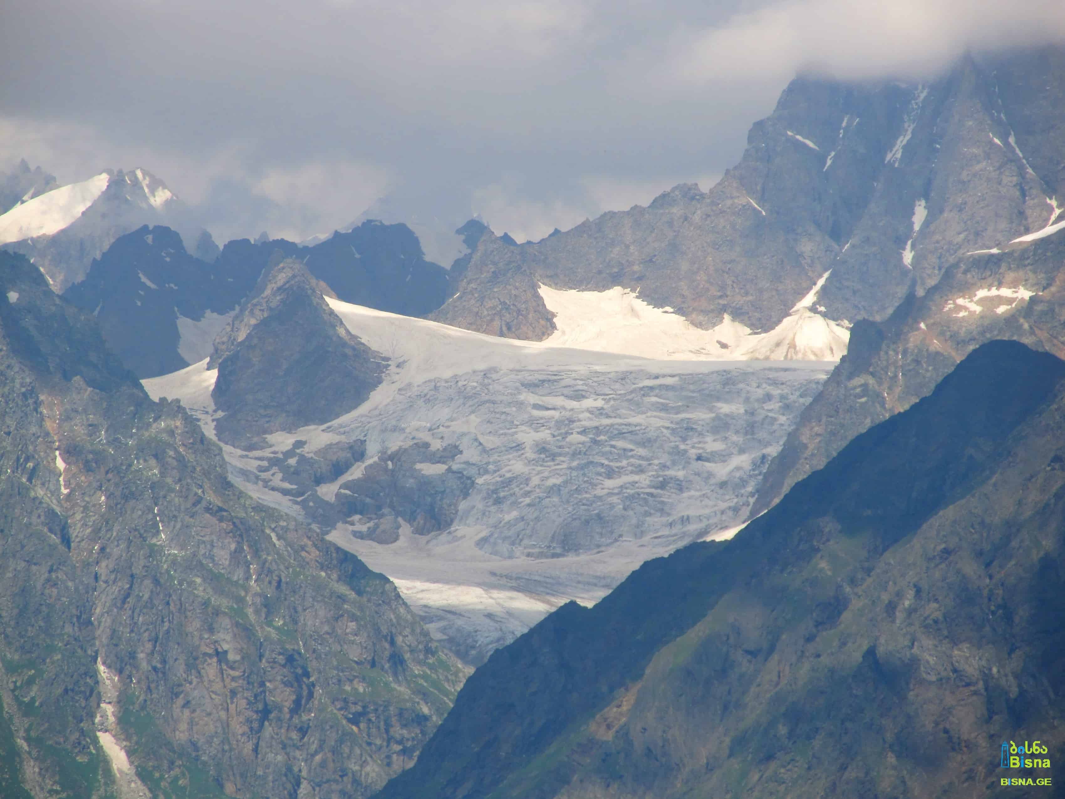 Tributary glacier of Tviberi Glacier (the view from Tetnuldi Ski Resort)
